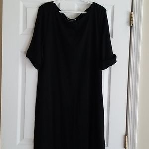 Karen Scott Sport 100% cotton black dress with cuff sleeves. XL/XXL